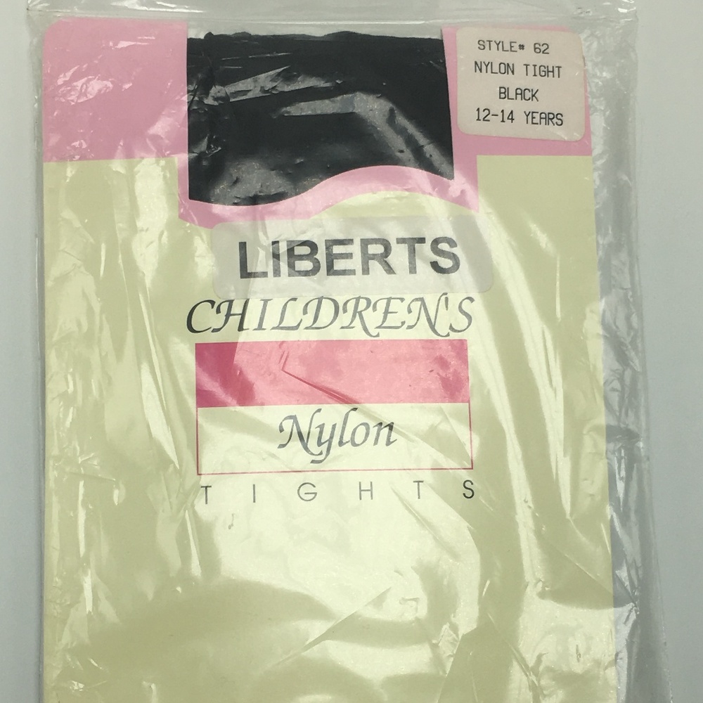 Liberts girls tights footed black LG 12-14 NEW
